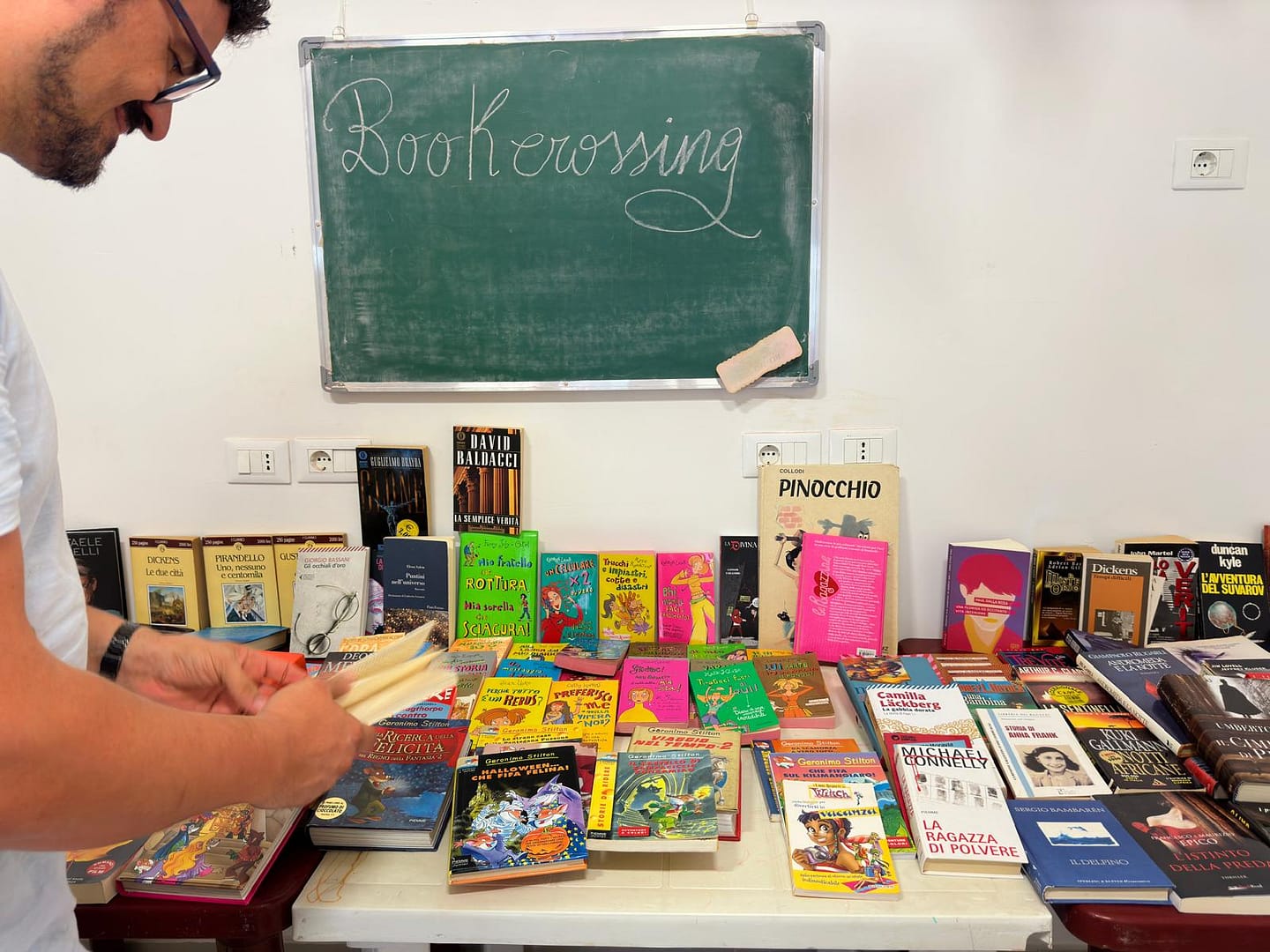 Picture with many books